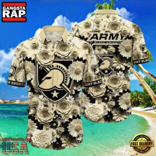 NCAA Army Black Knights Flower Button Up Hawaiian Shirt 3D Shirt.jpg