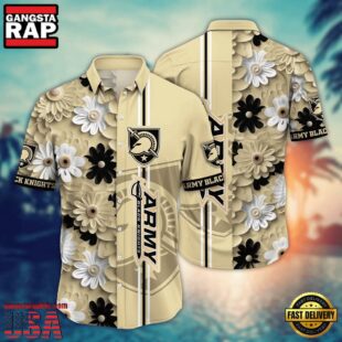 NCAA Army Black Knights Flower Summer Aloha Button Hawaiian Shirt