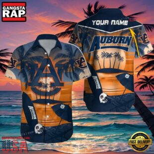 NCAA Auburn Tigers 3D Print Custom Name Aloha Hawaiian Shirt