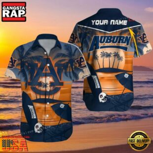 NCAA Auburn Tigers 3D Print Custom Name Aloha Hawaiian Shirt