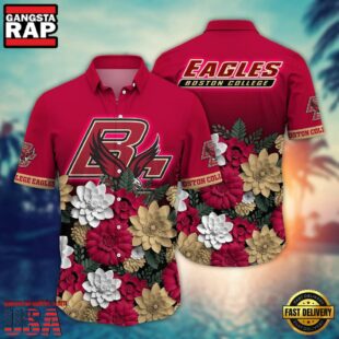 NCAA Boston College Eagles Flower Tropical Summer Beach Hawaiian Shirt
