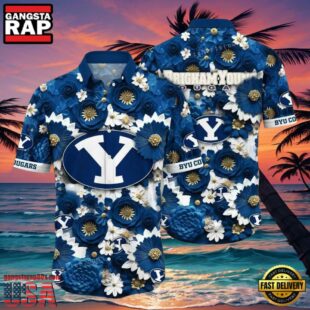 NCAA Byu Cougars Flower Hawaiian Shirt 3D Shirt, Custom Name Byu Cougars Gifts