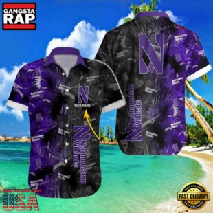 NCAA Custom Name Northwestern Wildcats Hawaiian Shirt Cheap For Mens Womens.jpg