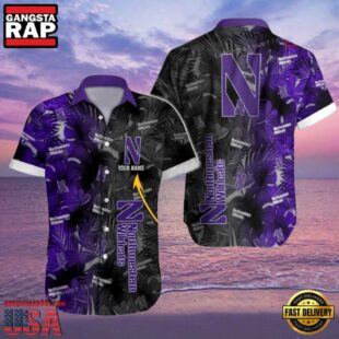 NCAA Custom Name Northwestern Wildcats Hawaiian Shirt Cheap For Mens Womens.jpg