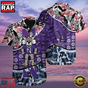 NCAA Custom Name Northwestern Wildcats Hawaiian Shirt Man.jpg