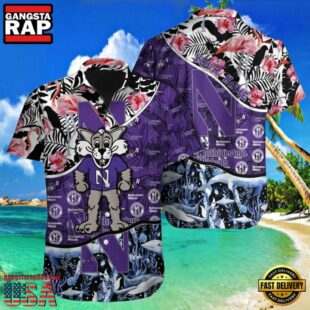 NCAA Custom Name Northwestern Wildcats Hawaiian Shirt Man.jpg