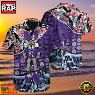 NCAA Custom Name Northwestern Wildcats Hawaiian Shirt Man.jpg
