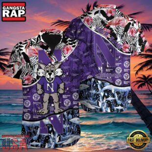 NCAA Custom Name Northwestern Wildcats Hawaiian Shirt Man.jpg