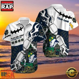 NCAA Custom Name Notre Dame Fighting Irish Hawaiian Shirt Man