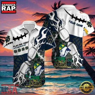 NCAA Custom Name Notre Dame Fighting Irish Hawaiian Shirt Man