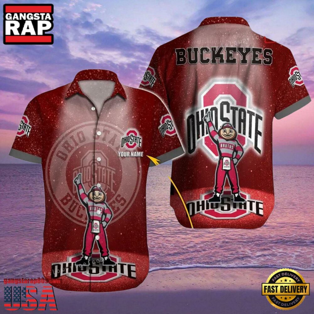 NCAA Custom Name Ohio State Buckeyes Hawaiian Shirt For Men And Women NCAA Custom Name Ohio State Buckeyes Hawaiian Shirt For Men And Women