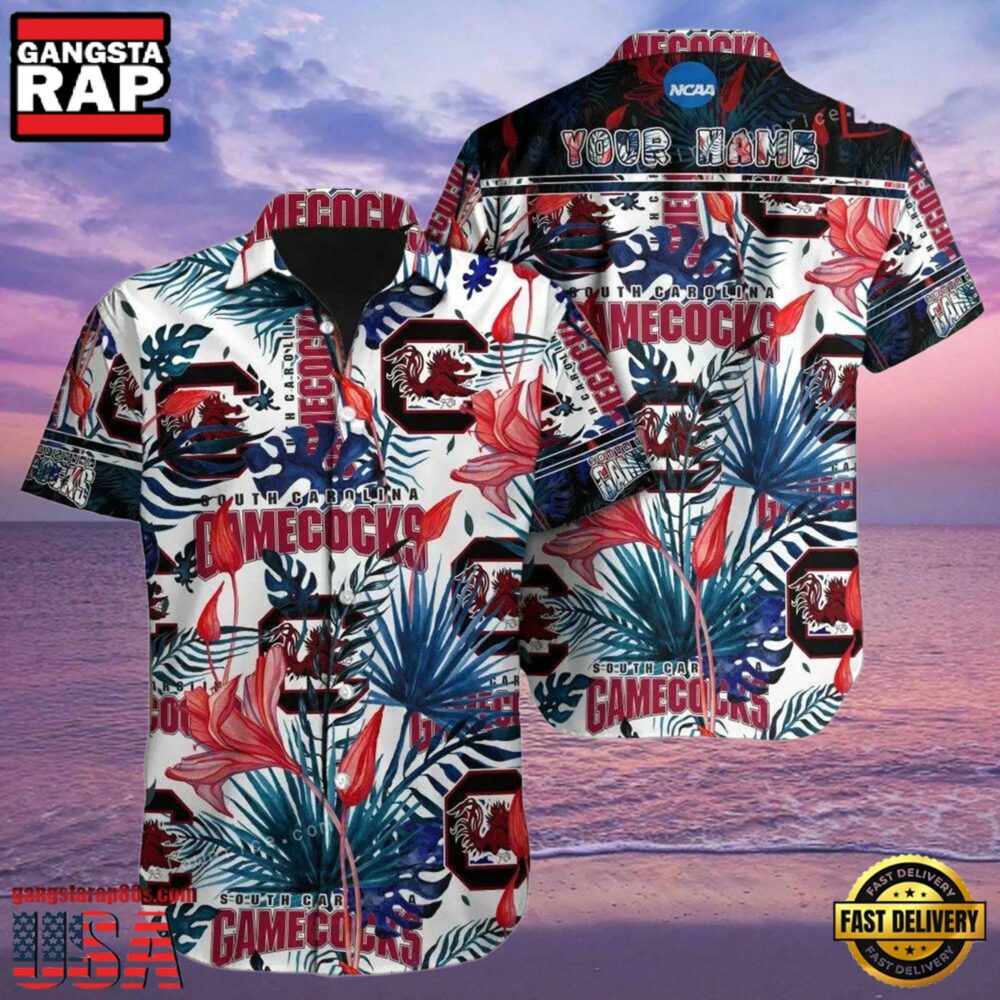NCAA Custom Name South Carolina Gamecocks Hawaiian Shirt Man NCAA Custom Name South Carolina Gamecocks Hawaiian Shirt Man