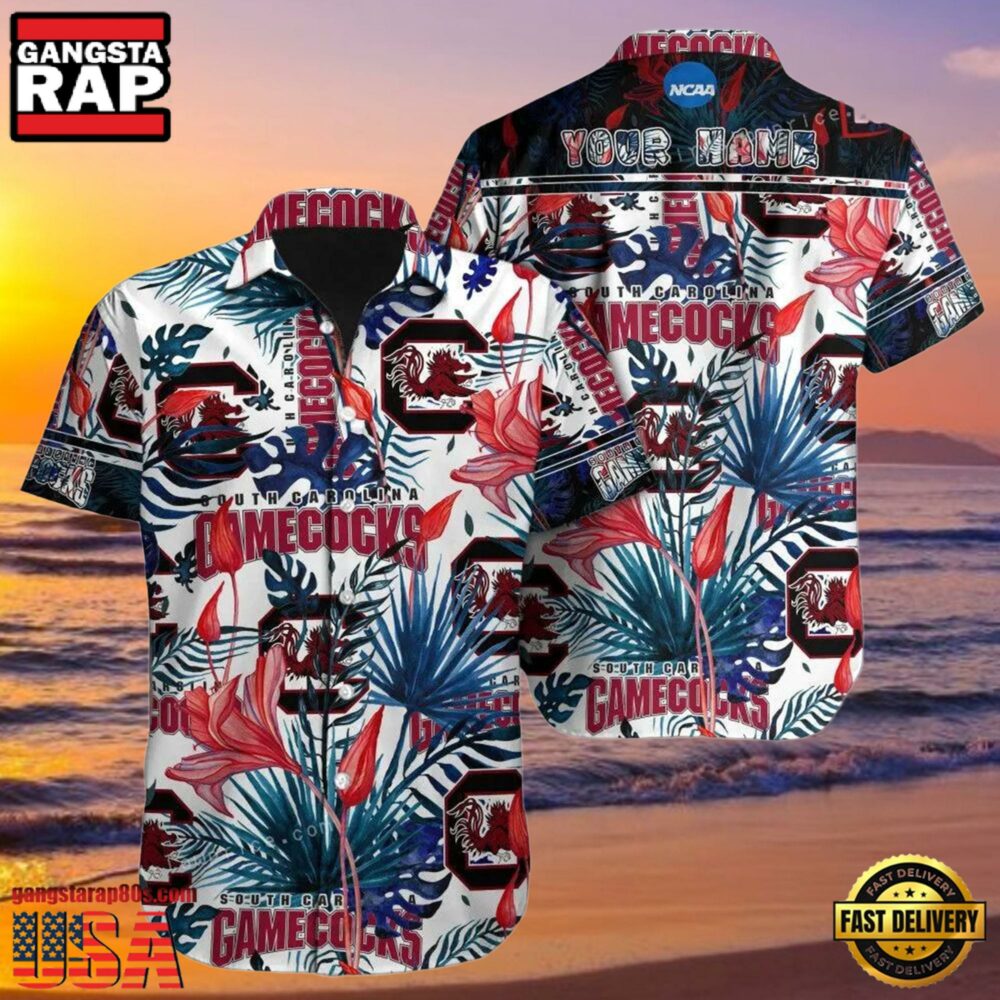 NCAA Custom Name South Carolina Gamecocks Hawaiian Shirt Man NCAA Custom Name South Carolina Gamecocks Hawaiian Shirt Man