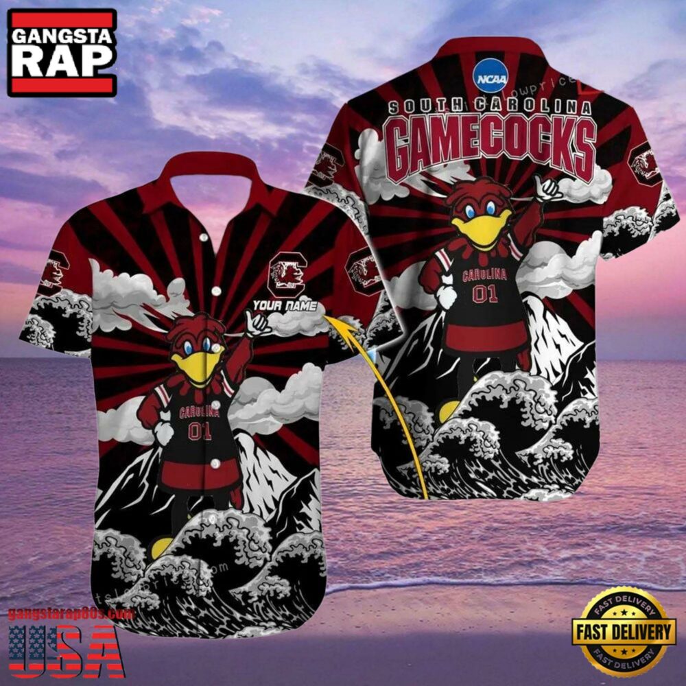 NCAA Custom Name South Carolina Gamecocks Hawaiian Shirt Outfit NCAA Custom Name South Carolina Gamecocks Hawaiian Shirt Outfit