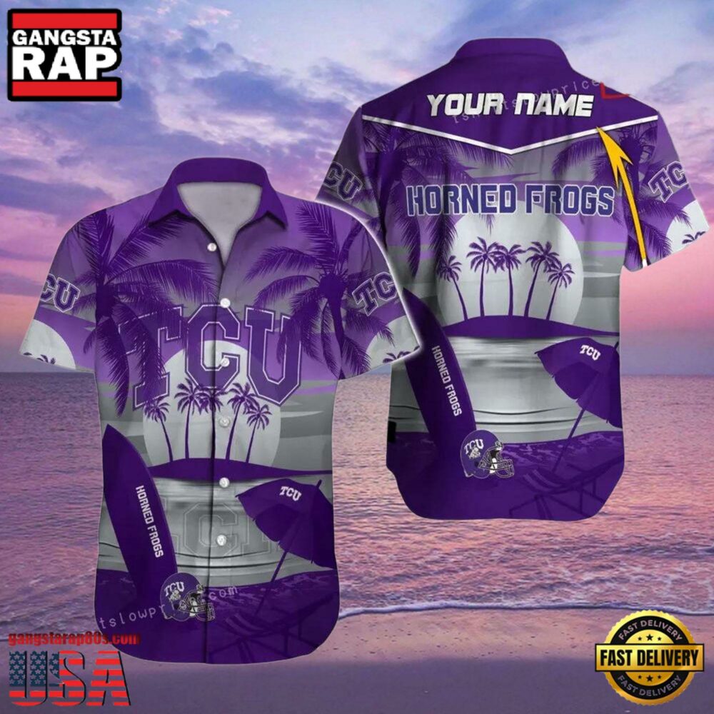 NCAA Custom Name Tcu Horned Frogs Hawaiian Shirt Cheap NCAA Custom Name Tcu Horned Frogs Hawaiian Shirt Cheap