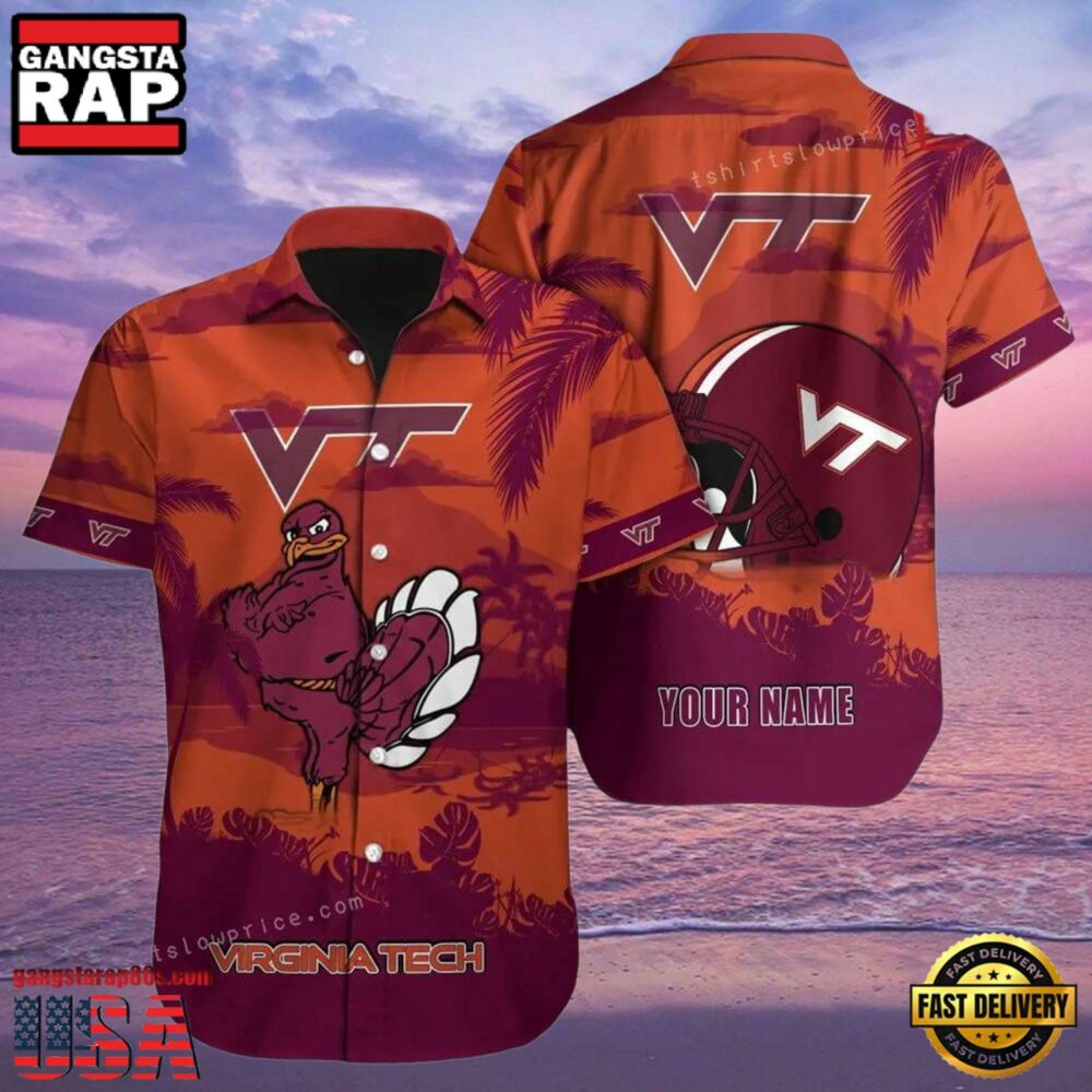 NCAA Custom Name Virginia Tech Hokies Hawaiian Shirt Cheap For Men Women NCAA Custom Name Virginia Tech Hokies Hawaiian Shirt Cheap For Men Women