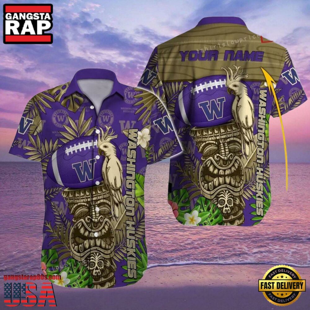 NCAA Custom Name Washington Huskies Hawaiian Shirt Cheap For Mens Womens NCAA Custom Name Washington Huskies Hawaiian Shirt Cheap For Mens Womens