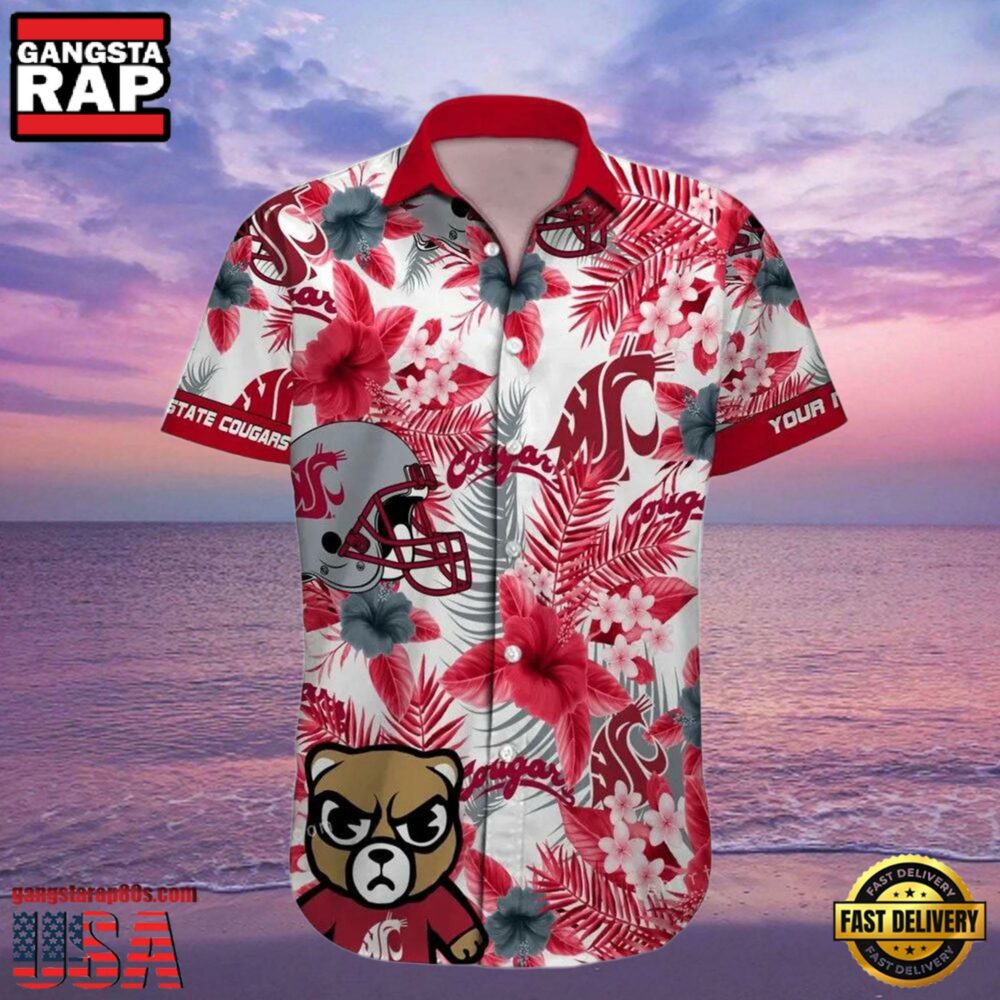 NCAA Custom Name Washington State Cougars Hawaiian Shirt Aloha Hawaiian Shirt NCAA Custom Name Washington State Cougars Hawaiian Shirt Aloha Hawaiian Shirt