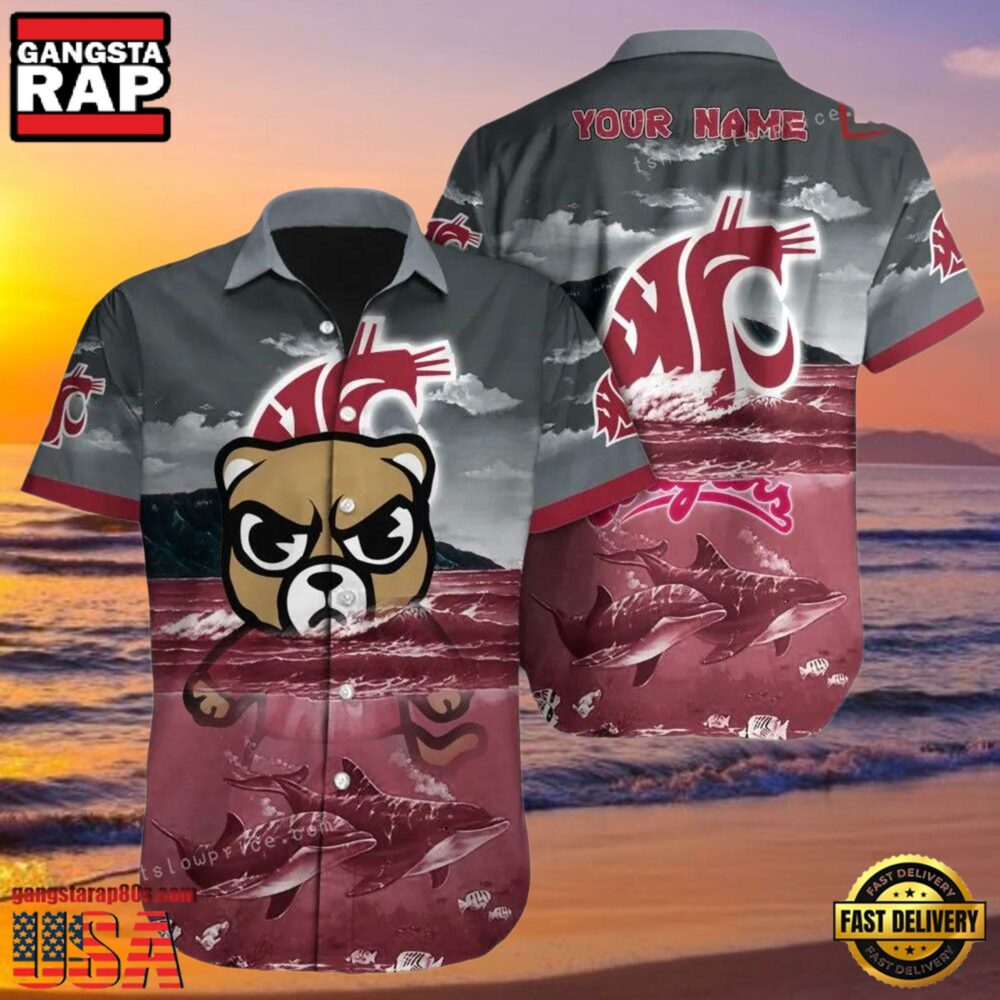 NCAA Custom Name Washington State Cougars Hawaiian Shirt Cheap For Men Women NCAA Custom Name Washington State Cougars Hawaiian Shirt Cheap For Men Women