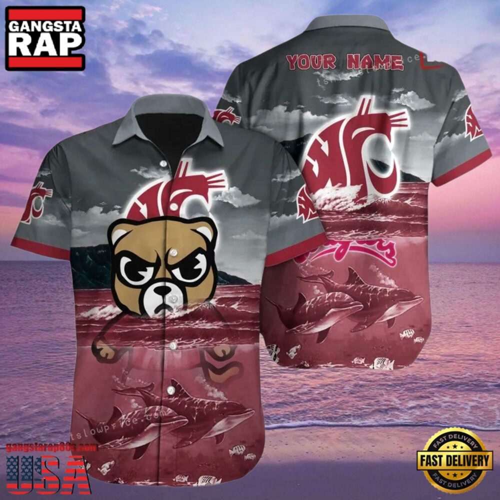 NCAA Custom Name Washington State Cougars Hawaiian Shirt Cheap For Men Women NCAA Custom Name Washington State Cougars Hawaiian Shirt Cheap For Men Women