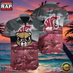 NCAA Custom Name Washington State Cougars Hawaiian Shirt Cheap For Men Women