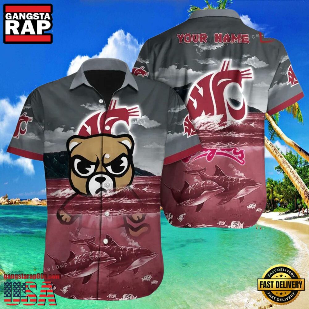 NCAA Custom Name Washington State Cougars Hawaiian Shirt Cheap For Men Women NCAA Custom Name Washington State Cougars Hawaiian Shirt Cheap For Men Women
