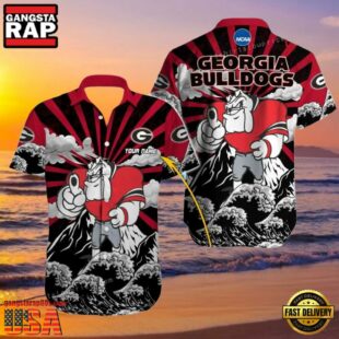 NCAA Georgia Bulldogs 3D Print Custom Name Aloha Hawaiian Shirt