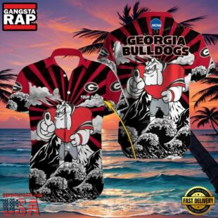 NCAA Georgia Bulldogs 3D Print Custom Name Aloha Hawaiian Shirt