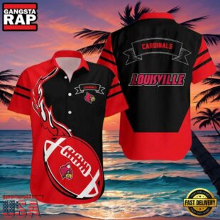 NCAA Louisville Cardinals Red Black Hawaiian Shirt