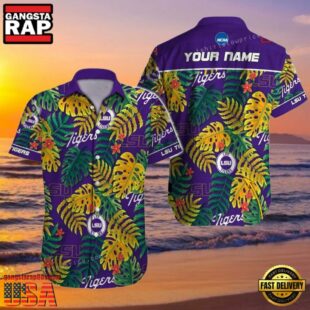 NCAA Lsu Tigers 3D Print Custom Name Button Up Hawaiian Shirt