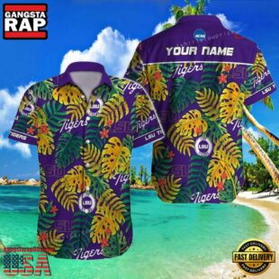 NCAA Lsu Tigers 3D Print Custom Name Button Up Hawaiian Shirt