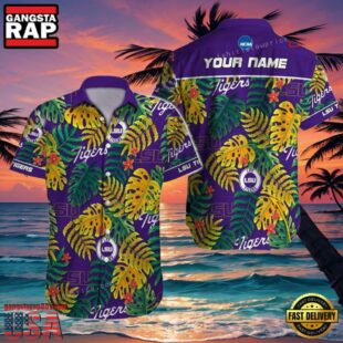 NCAA Lsu Tigers 3D Print Custom Name Button Up Hawaiian Shirt
