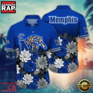 NCAA Memphis Tigers Flower Tropical Summer Beach Hawaiian Shirt