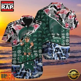 NCAA Michigan State Spartans Hawaiian Shirt 3D Print Personalized Cheap Button Up Hawaiian Shirt