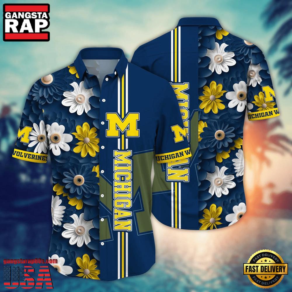 NCAA Michigan Wolverines Flower Style Hot Summer Aloha Hawaiian Shirt NCAA Michigan Wolverines Flower Style Hot Summer Aloha Hawaiian Shirt