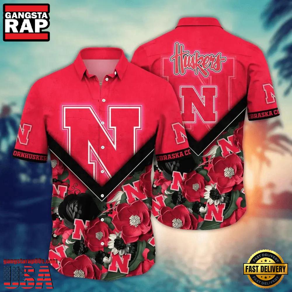NCAA Nebraska Cornhuskers Palm Tree Hot Summer 2025 Beach Hawaiian Shirt NCAA Nebraska Cornhuskers Palm Tree Hot Summer 2025 Beach Hawaiian Shirt