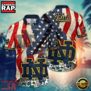 NCAA Notre Dame Fighting Irish Flower Sport Team Hawaiian Shirt