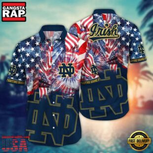 NCAA Notre Dame Fighting Irish Flower Tropical Hawaiian Shirt