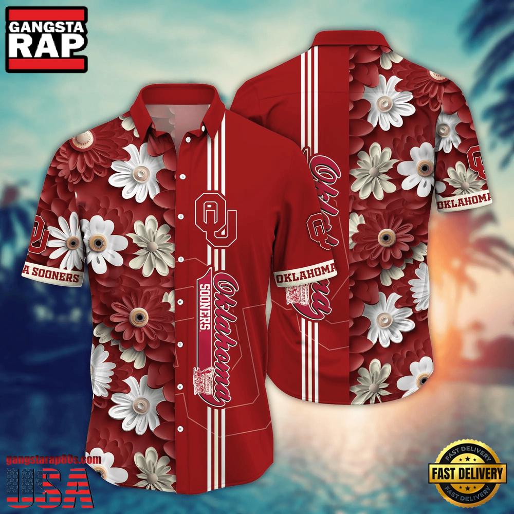NCAA Oklahoma Sooners Flower Style Hot Summer Aloha Hawaiian Shirt NCAA Oklahoma Sooners Flower Style Hot Summer Aloha Hawaiian Shirt