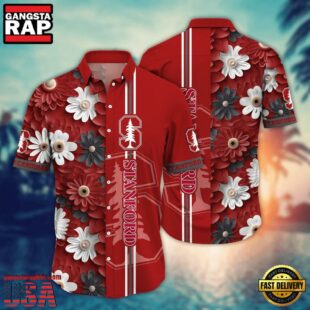 NCAA Stanford Cardinal Flower Summer Aloha Button Hawaiian Shirt
