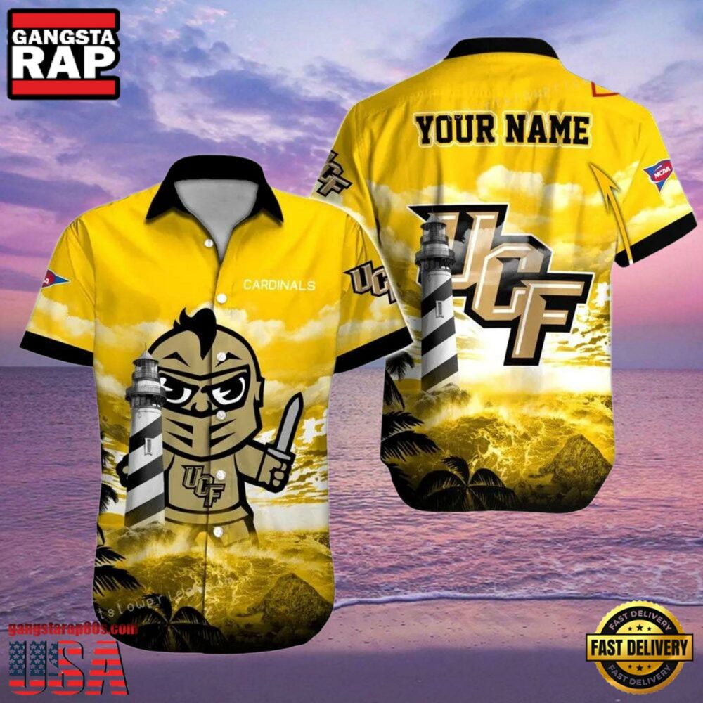 NCAA Ucf Knights 3D Print Custom Name Cheap Button Up Hawaiian Shirt NCAA Ucf Knights 3D Print Custom Name Cheap Button Up Hawaiian Shirt