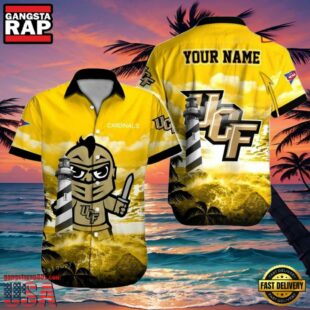 NCAA Ucf Knights 3D Print Custom Name Cheap Button Up Hawaiian Shirt