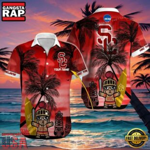 NCAA Usc Trojans Custom Name Aloha Hawaiian Shirt