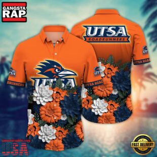 NCAA UTSA Roadrunners Flower Tropical Summer Beach Hawaiian Shirt