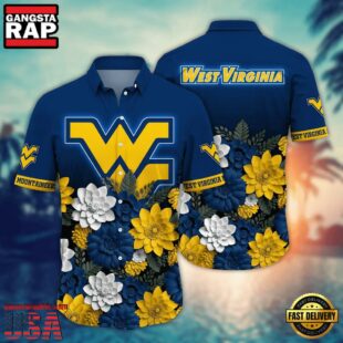 NCAA West Virginia Mountaineers Flower Tropical Summer Beach Hawaiian Shirt