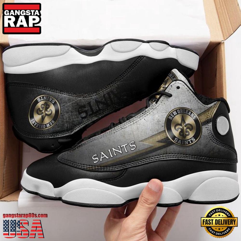 NFL New Orleans Saints New Design Air Jordan 13 Running Sneakers Shoes NFL New Orleans Saints New Design Air Jordan 13 Running Sneakers Shoes