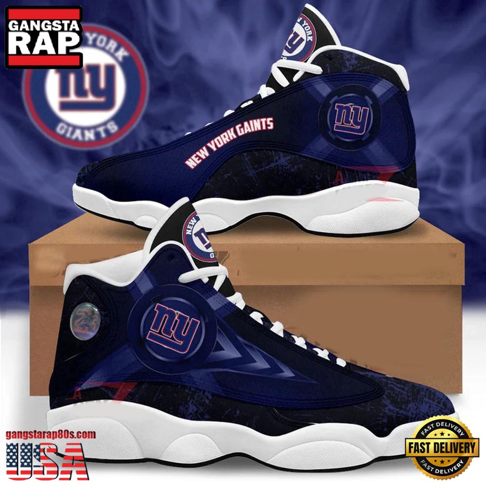 NFL New York Gaints New Design Air Jordan 13 Running Sneakers Shoes For Fans NFL New York Gaints New Design Air Jordan 13 Running Sneakers Shoes For Fans
