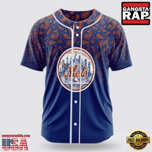 New York Mets Paisley Pattern MLB Baseball Jersey
