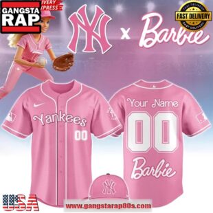 New York Yankees Barbie Game Night 2025 Custom Name Number Baseball Jersey