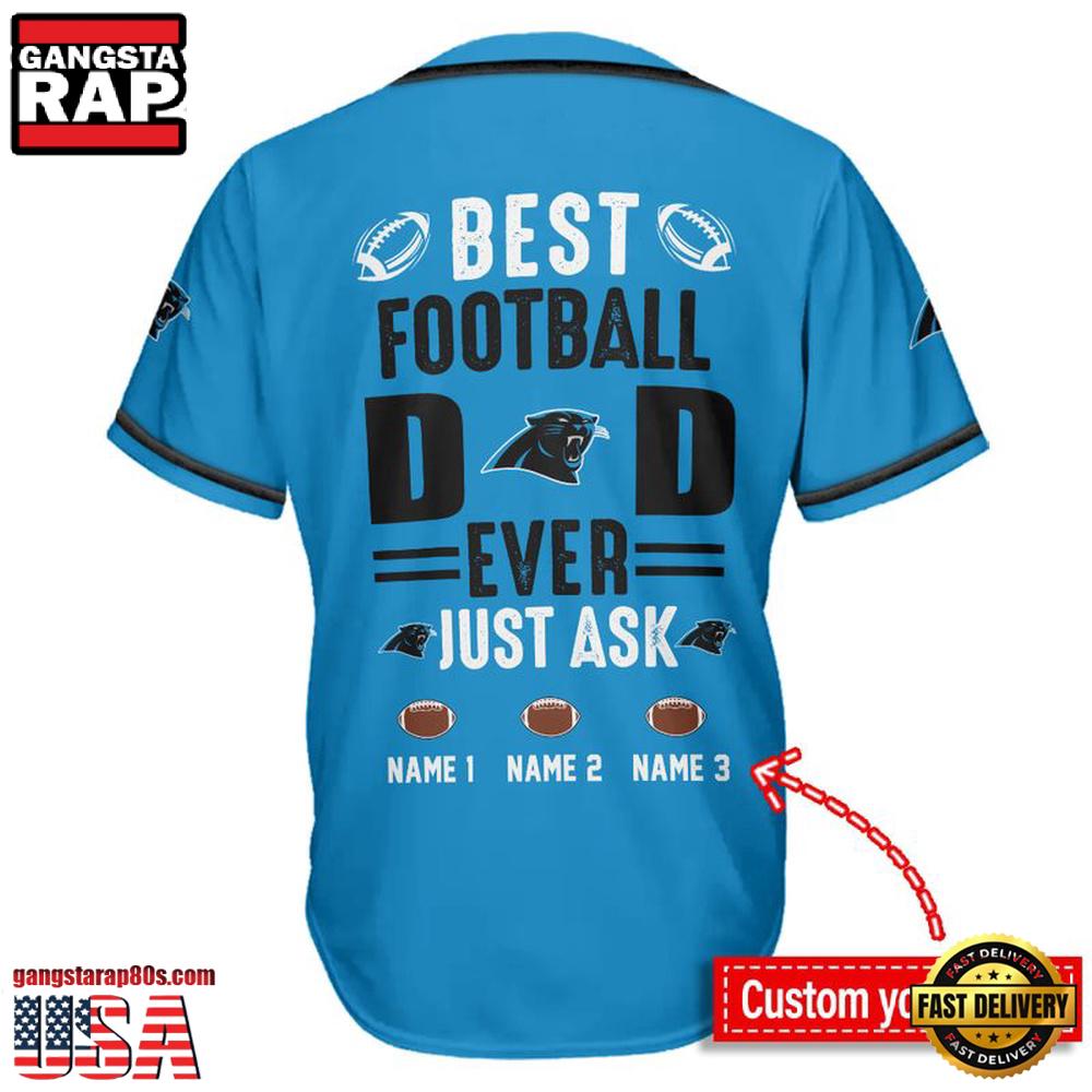 NFL Custom Name Carolina Panthers Best Dad Ever New Design Baseball Jersey Shirt NFL Custom Name Carolina Panthers Best Dad Ever New Design Baseball Jersey Shirt